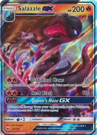 Salazzle GX 25/147 Ultra Rare - Pokemon Sun & Moon Burning Shadows Card