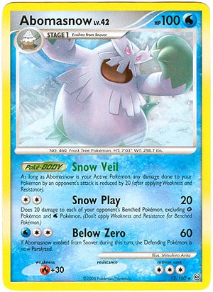 Pokemon Diamond and Pearl Stormfront Card - Abomasnow (R)