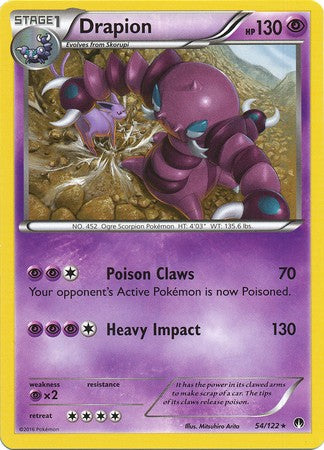 Drapion 54/122 Rare - Pokemon XY Breakpoint Card