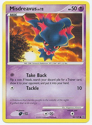 Pokemon Platinum Edition Common Card - Misdreavus 83/127