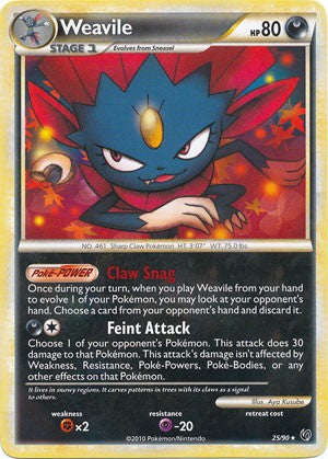 Pokemon Card HeartGold SoulSilver HS Undaunted Rare Weavile 25/90