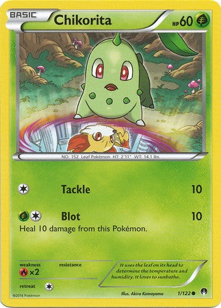 Chikorita 1/122 Common - Pokemon XY Breakpoint Card