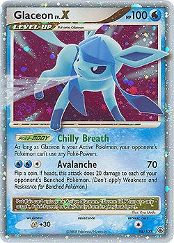 Pokemon Majestic Dawn Ultra Rare Card - Glaceon Lv .X 98/100
