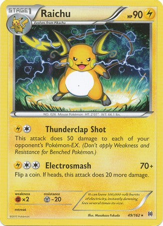 Raichu 49/162 Rare - Pokemon XY Break Through Card Raichu 49/162 Rare - Pokemon XY Break Through Card