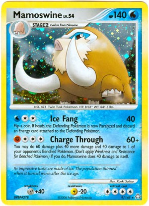 Pokemon Diamond & Pearl Legends Awakened Rare Mamoswine #9 Pokemon Diamond & Pearl Legends Awakened Rare Mamoswine #9