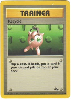 Pokemon Fossil Common Card - Trainer Recycle 61/62