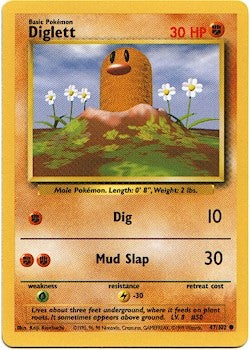 Pokemon Basic Common Card - Diglett 47/102