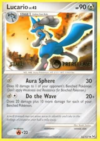 Pokemon Staff Pre-Release Uncommon Promo Card - Lucario 53/127
