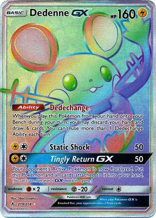 Dedenne GX - 219/214 - Sun & Moon: Unbroken Bonds Hyper Rare