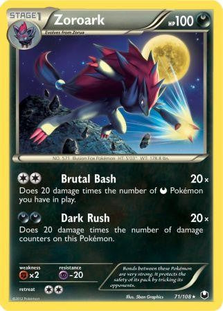 Pokemon Dark Explorers Rare Card - Zoroark 71/108
