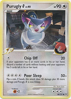 Pokemon Platinum Edition Common Card - Purugly G 88/127