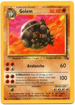 Pokemon Fossil Uncommon Card - Golem 36/62