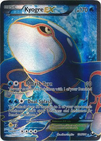 Pokemon Dark Explorers Full Art Ultra Rare Card - Kyogre-EX 104/108
