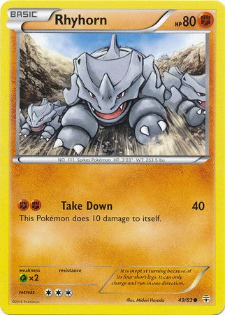 Rhyhorn 49/83 Common - Pokemon Generations Card