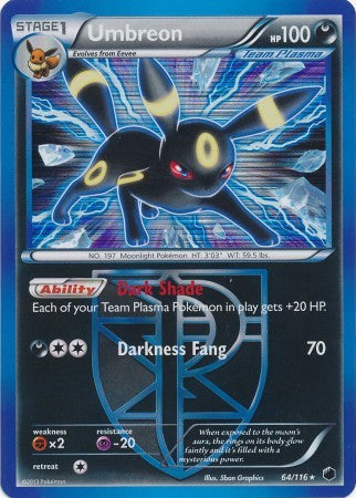 Umbreon 64/116 - Pokemon Plasma Freeze Holo Rare Card