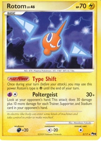 Pokemon Rotom 5/17 Rare Promo Single Card