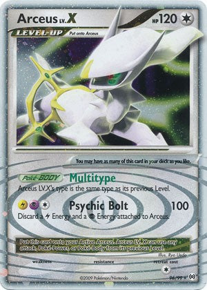 Pokemon Arceus Ultra Rare Card - Arceus LV.X 96/99