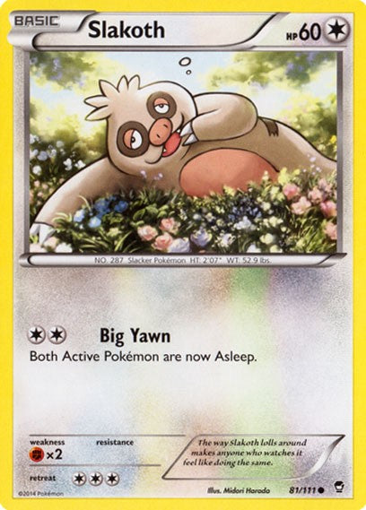 pokemon slakoth card Pokemon X & Y Furious Fists Common Slakoth #81