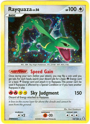 Pokemon Legends Awakened Holo Rare Card - Rayquaza 14/146