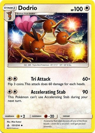 Dodrio - 151/214 - Sun & Moon: Unbroken Bonds Uncommon