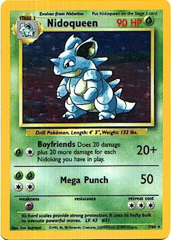Pokemon Jungle Holofoil Card - Nidoqueen 7/64