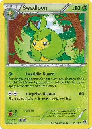 Swadloon 9/135 - Pokemon Plasma Storm Uncommon Card Swadloon 9/135 - Pokemon Plasma Storm Uncommon Card