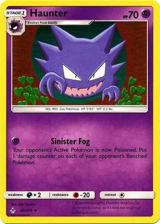 Haunter - 69/214 - Uncommon Sun & Moon: Unbroken Bonds