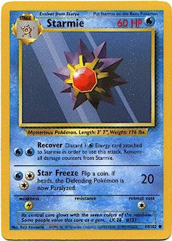 Pokemon Basic Common Card - Starmie 64/102