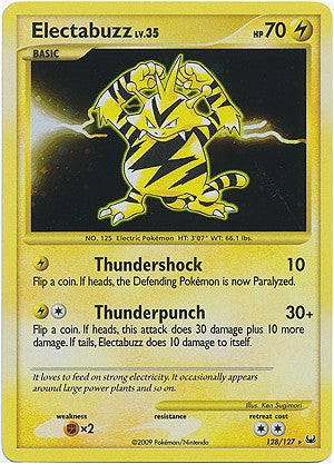 Pokemon Platinum Edition Ultra Rare Card - Electabuzz 128/127