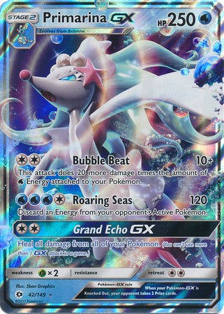 Primarina GX 42/149 Ultra Rare - Pokemon Sun & Moon Base Set Single Card
