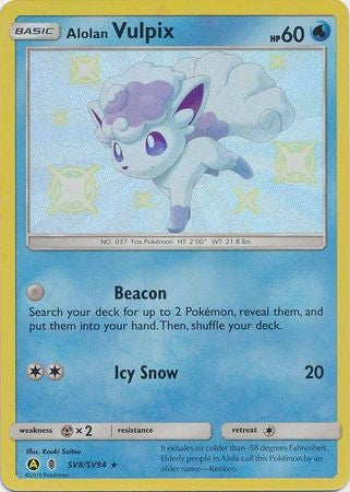 Alolan Vulpix - SV8/SV94 - Shiny Rare Sun & Moon: Hidden Fates Singles PokeOrder.com Alolan Vulpix - SV8/SV94 - Shiny Rare Sun & Moon: Hidden Fates Singles PokeOrder.com