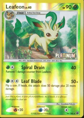 Pokemon Burger King Rare Promo Single Card - Leafon 24/100