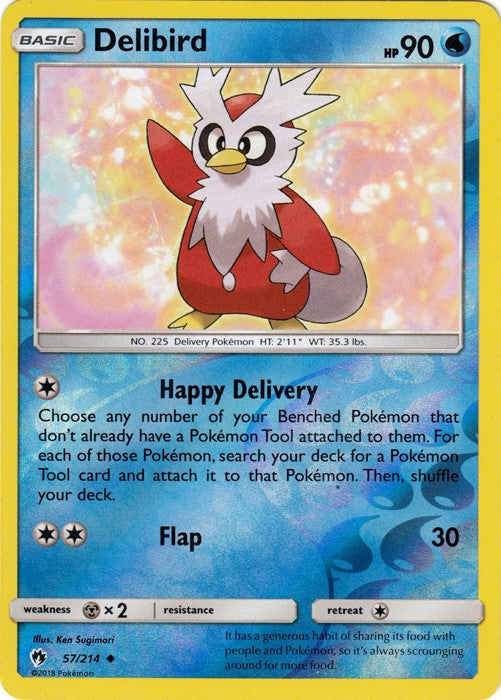Delibird - 57/214 (Reverse Foil) Pokemon » SM Lost Thunder Uncommon