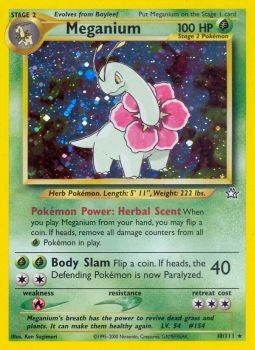 Pokemon Neo Genesis - Meganium Holofoil Card