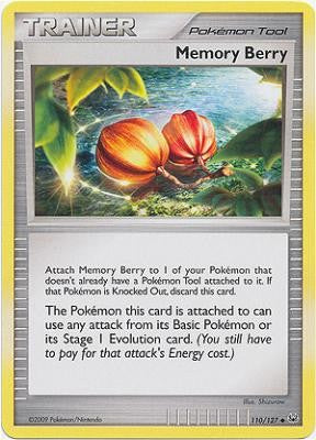 Pokemon Platinum Edition Uncommon Card - Memory Berry 110/127