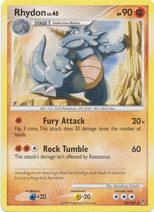 pokemon card rhydon Holo Rare Retreat cost Pokemon Single Card SUPREME VICTORS