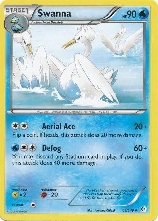 Swanna 43/149 - Pokemon Boundaries Crossed Uncommon Card