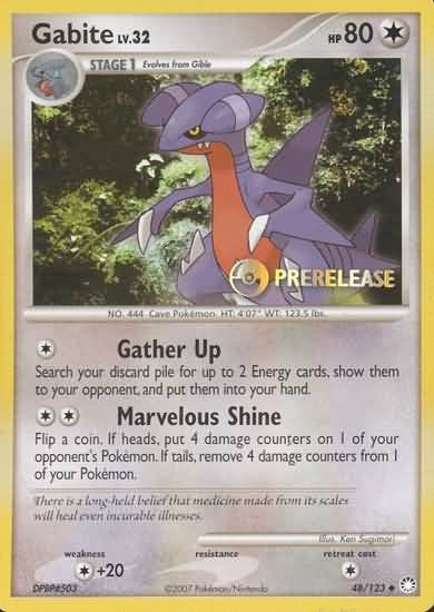 Pokemon Pre-Release Uncommon Promo Card - Gabite 48/123