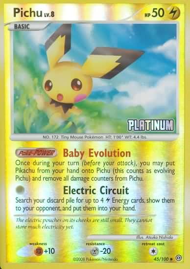 Pokemon Burger King Promo Single Card - Pichu 45/100