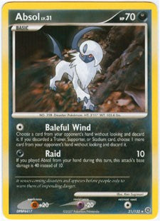 Pokemon Secret Wonders Rare Card - Absol 21/132