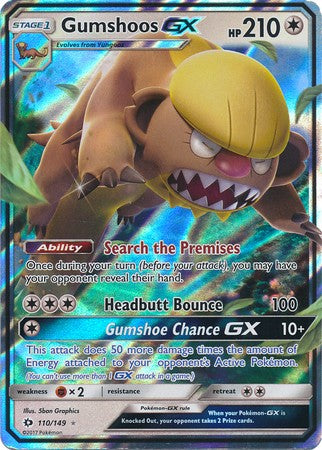 Gumshoos GX 110/149 Ultra Rare - Pokemon Sun & Moon Base Set Single Card