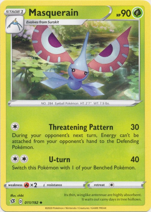 Masquerain - 011/192 Pokemon SWSH Rebel Clash Uncommon PokeOrder.com Masquerain - 011/192 Pokemon SWSH Rebel Clash Uncommon PokeOrder.com