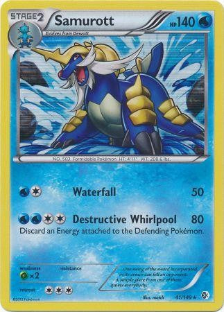 Samurott 41/149 - Pokemon Boundaries Crossed Holo Rare Card