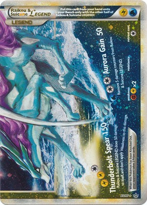 Pokemon HeartGold HS Unleashed Holo Raikou & Suicune Legend 93/95