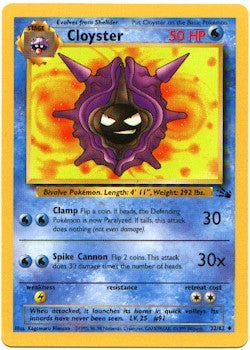 Pokemon Fossil Uncommon Card - Cloyster 32/62