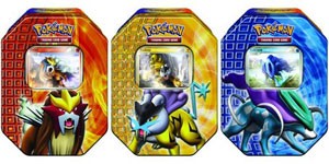 Pokemon 2010 Trading Card Game SET of 3 Holiday Tins