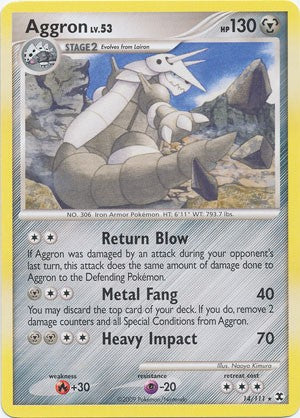 pokemon aggron card Pokemon Platinum Rising Rivals Single Card Rare Aggron 14/111 – PokeOrder.com