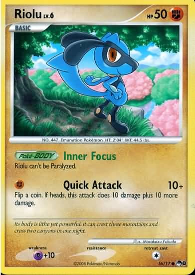 Pokemon Riolu 16/17 Common Promo Single Card
