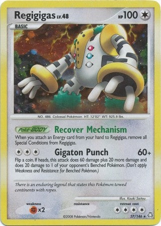 Pokemon Legends Awakened Holo Rare Card - Regigigas 37/146