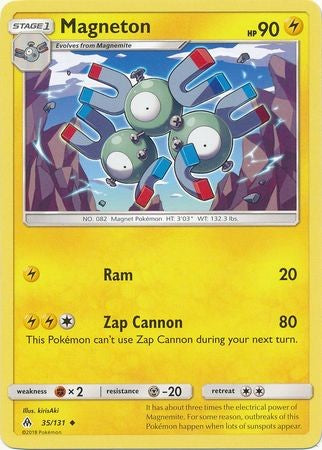 magneton holographic card Pokemon Trading Card Game Sun & Moon Forbidden Light Uncommon Magneton #35